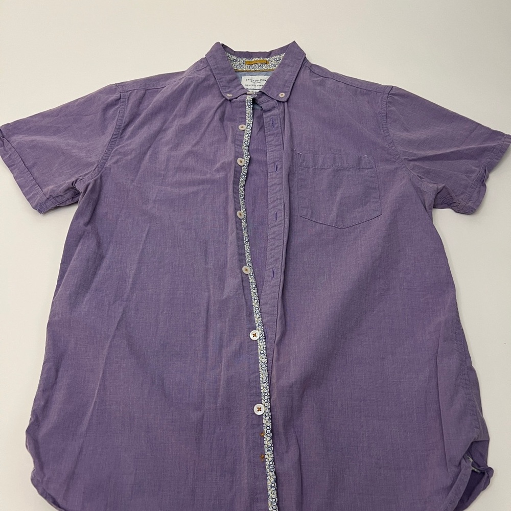Cactus Men's Casual Purple Button Down Shirt